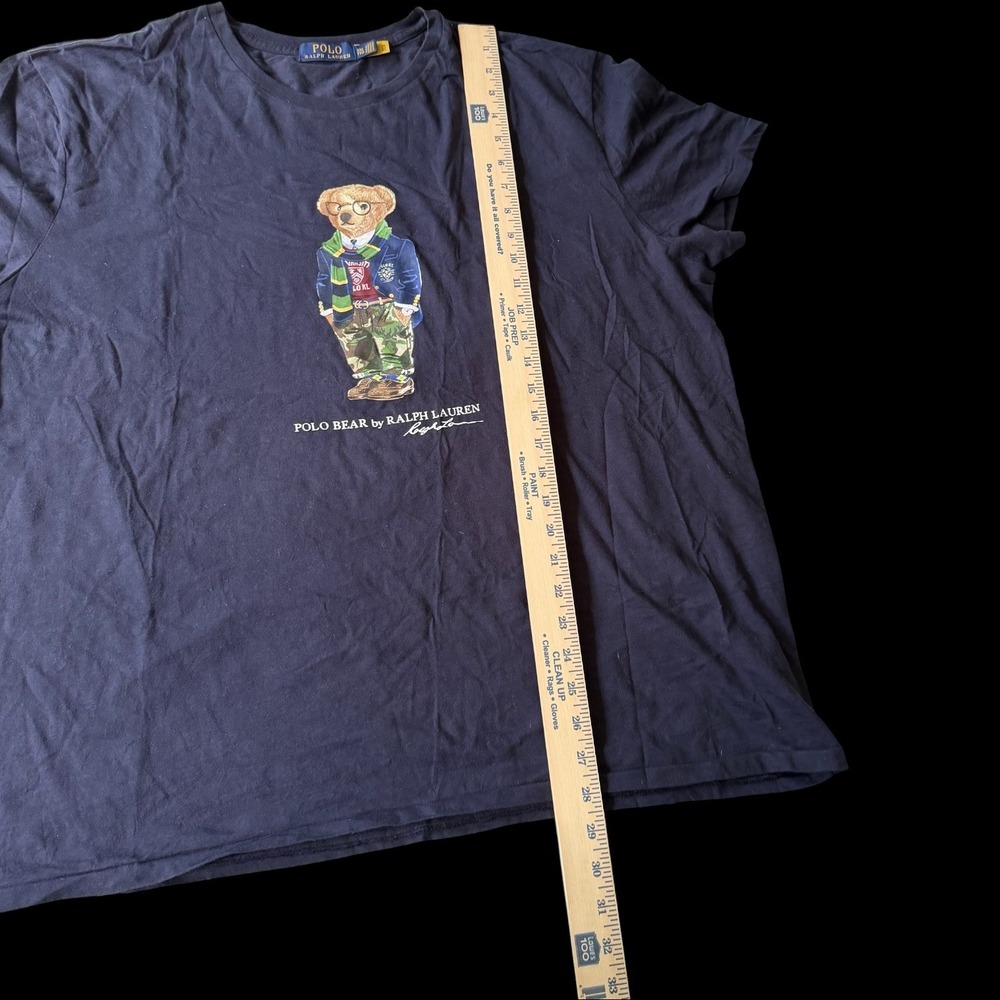 Polo Ralph Lauren Polo Bear Graphic T-Shirt Mens XXL Camo Scarf Bear Y2K Vintage - Picture 6 of 7